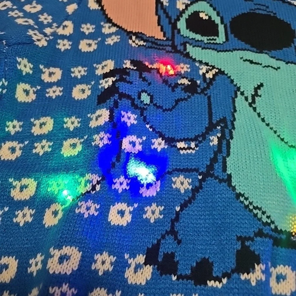 Disney Stitch Light Up Holiday Sweater Christmas New Year Free Shipping New Lilo